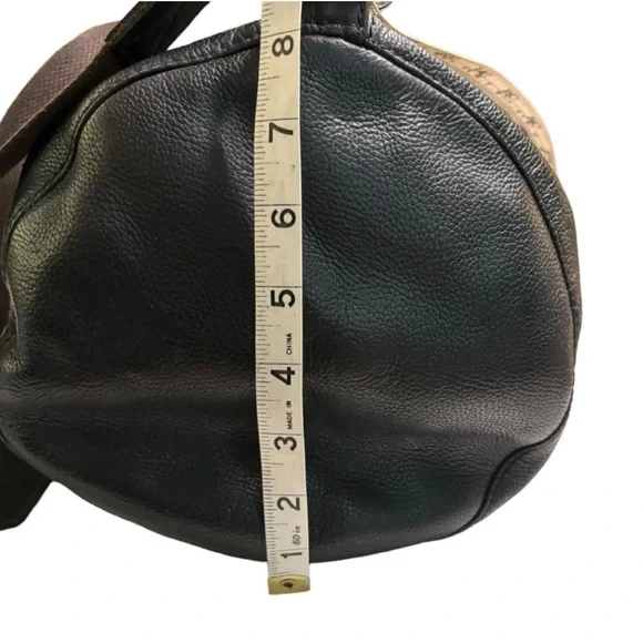 John Varvatos Dark Leather Duffel Bag - Picture 12 of 15